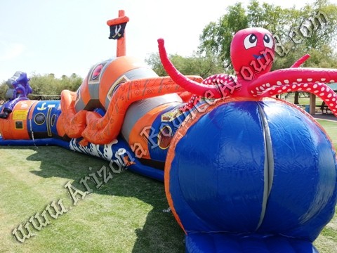 Pirate Themed Inflatable Crawl Thru Obstacle Course Rental, Buccaneers Revenge